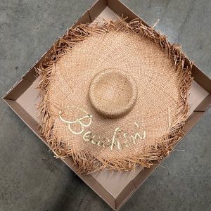 Fringe customized natural straw hat
